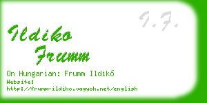 ildiko frumm business card